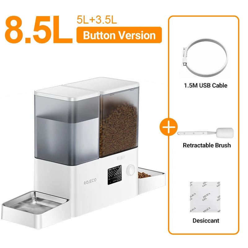ROJECO 2in1 Automatic Pet Feeder With Water Fountain