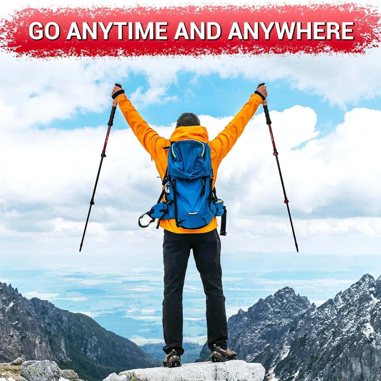 Lightweight Aluminum Trekking Poles With Cork Grips Adjustable