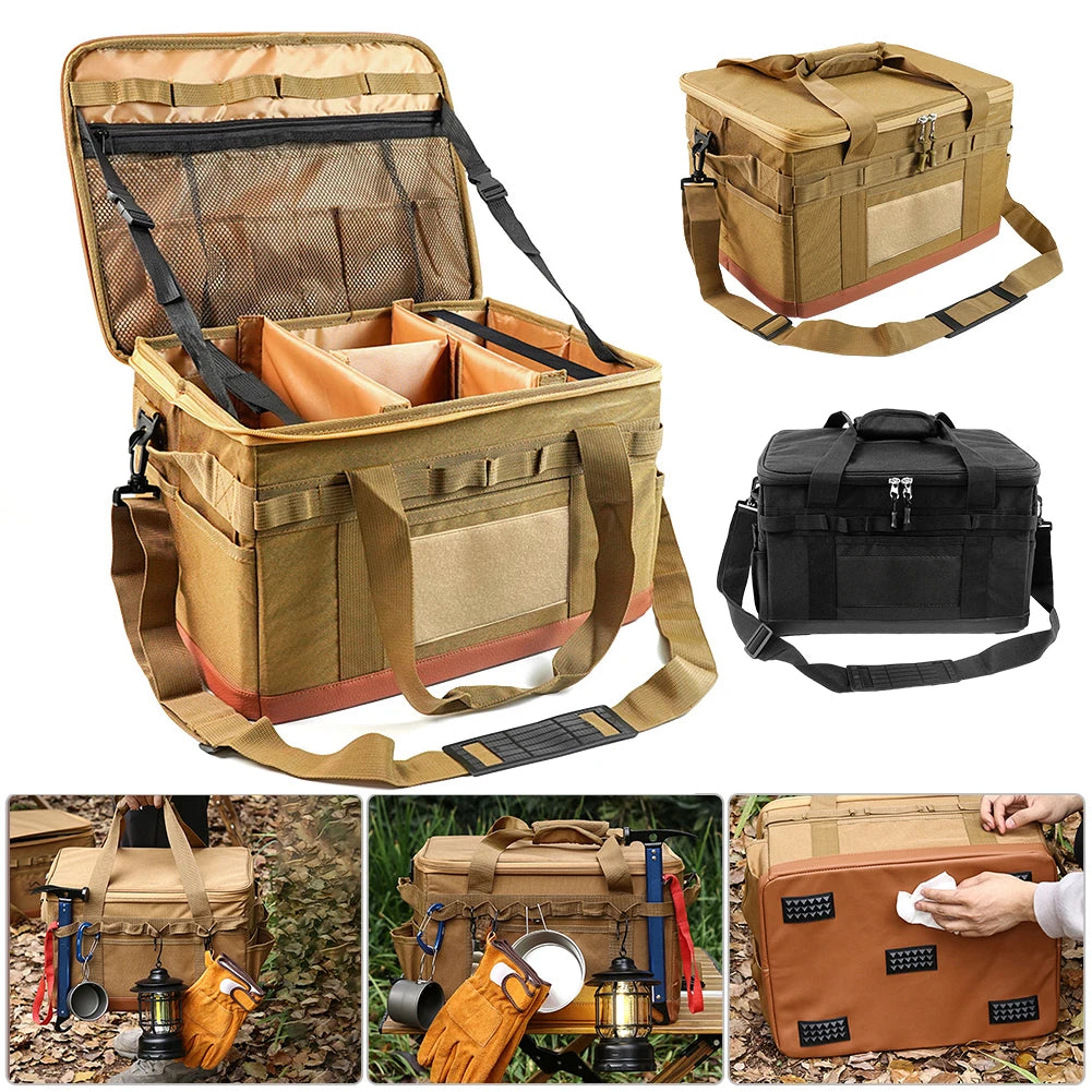 VKTECH Camping Utensil Organizer Collapsible Storage Case