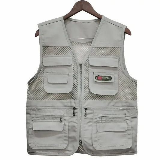 Summer Thin Mesh Vest Leisure Multi-pocket Photography Fishing Vest Mountaineering Tourism Outdoor Sports Breathable Undershirt