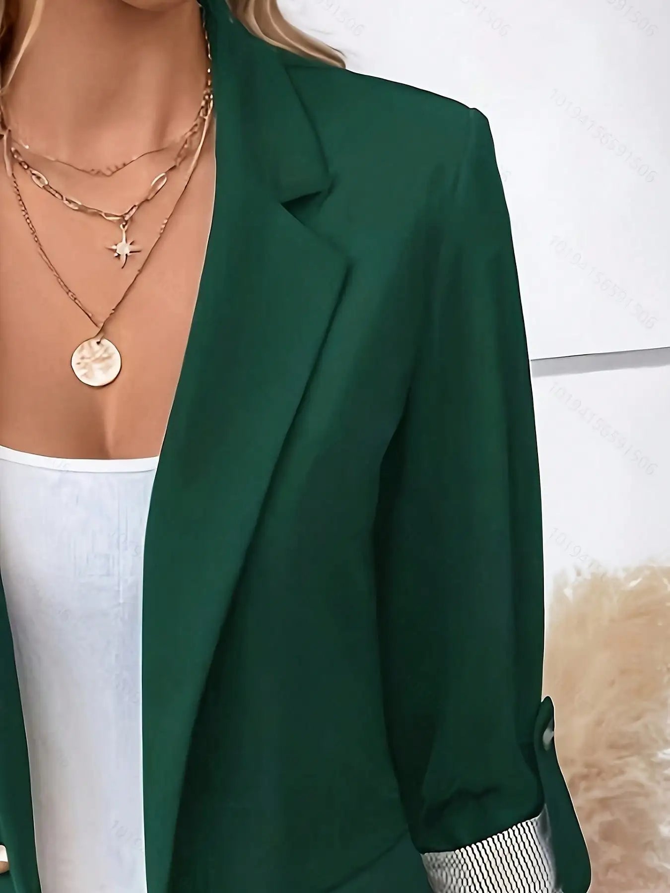 Junior Solid Casual Jacket With Gathered Cuffs For Spring