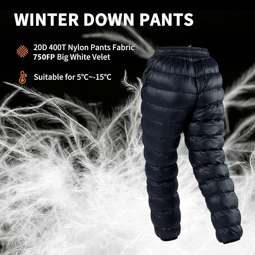 Naturehike Duck Down Pants for Man&Woman 750FP Warm Trousers Outdoor Hking Windproof Waterproof Down Trousers for Winter