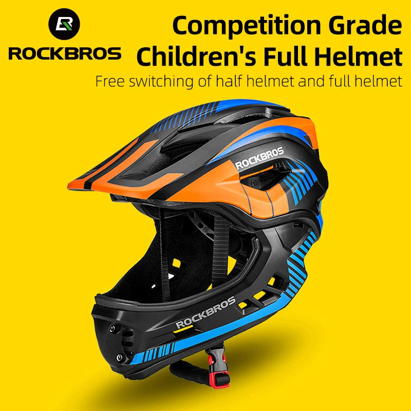 ROCKBROS Child Cycling Helmet With Detachable Full Face