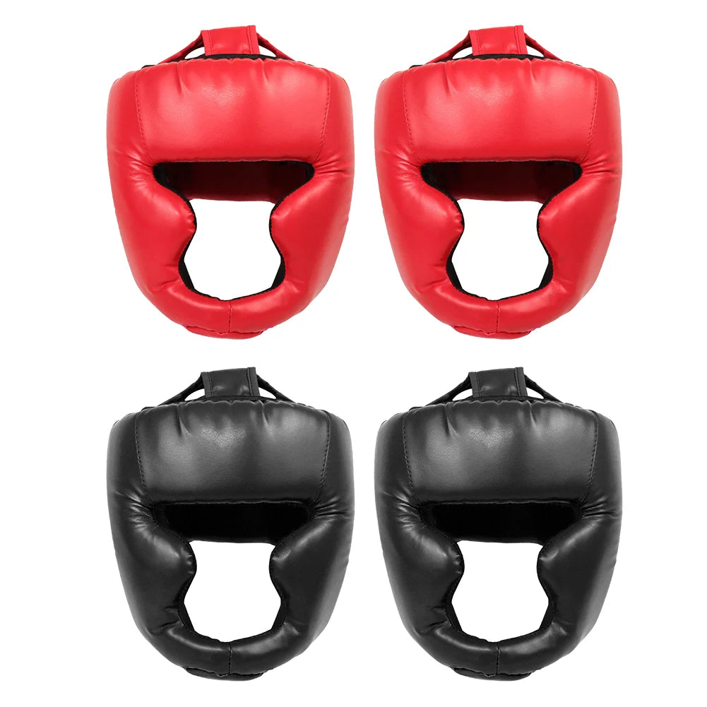 Full Face Boxing Headgear Thickened PU Leather Head Guard