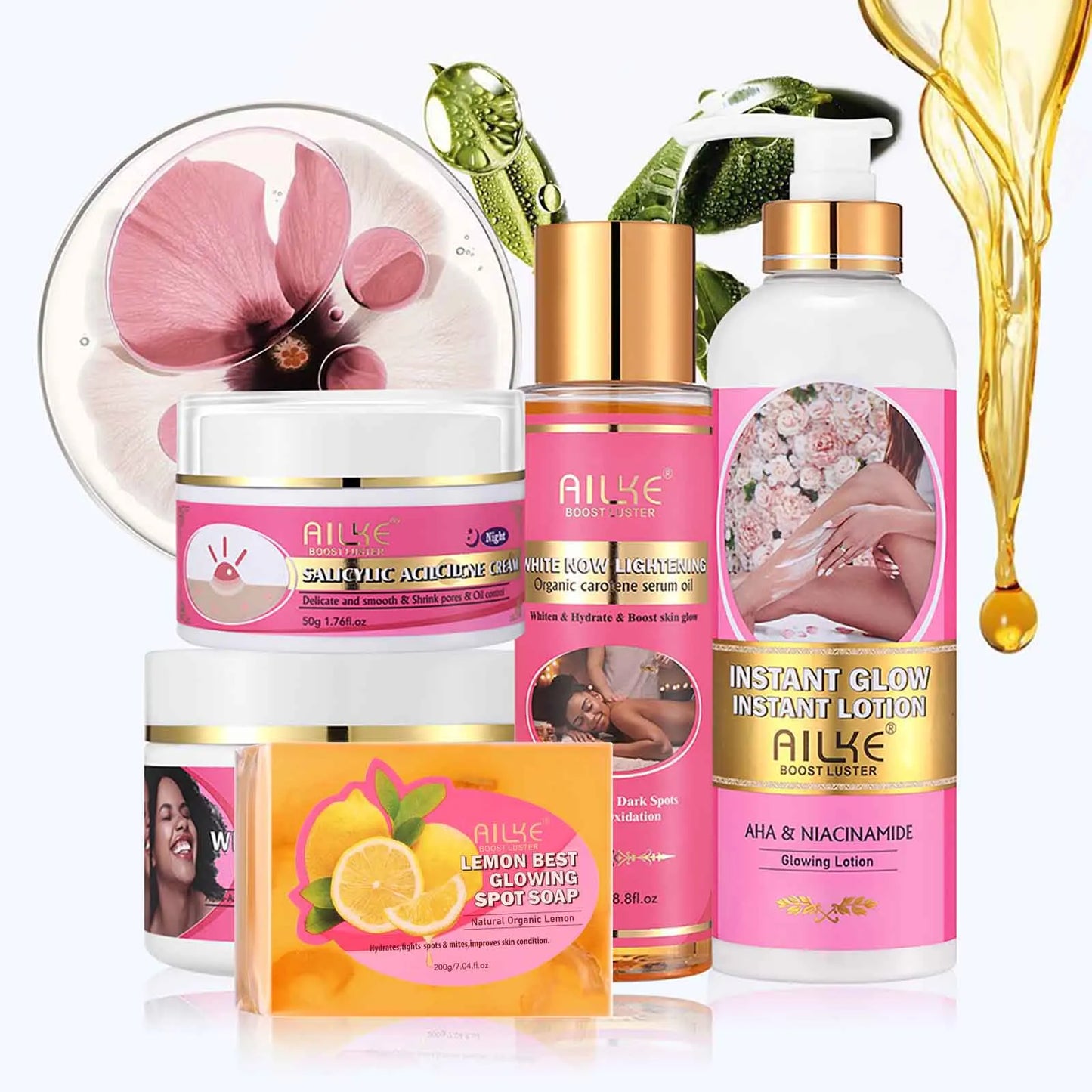 AILKE Natural Skin Brightening Set Acne Stains Moisturizing