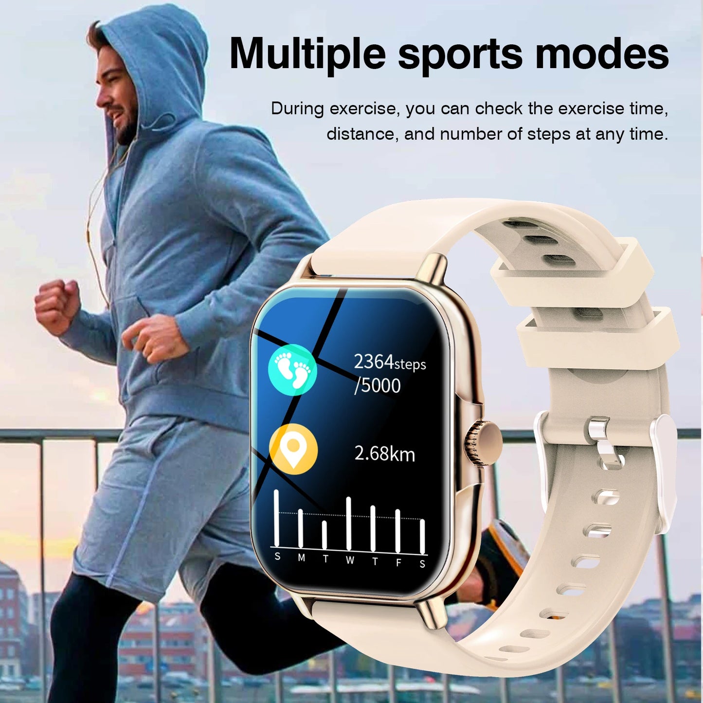 Odelettevcy Smart Watch With Wireless Calling And Weather Forecast