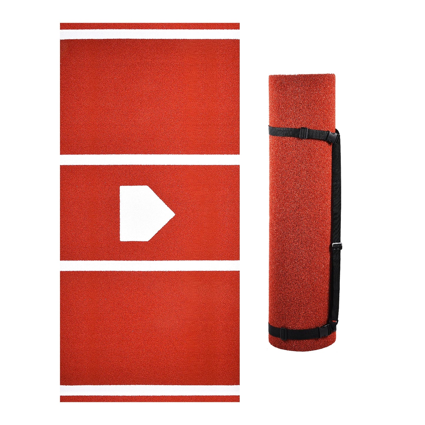 Baseball Hitting Mat With Antislip Rubber Backing For Batters Box