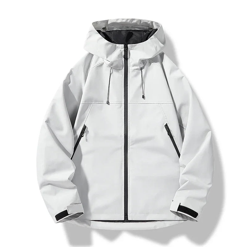 Autumn and Winter Mens Outdoor Sports Trenchcoat Windproof Waterproof Snow Mountain Ski Jacket Simple Solid Color Couple Jacket