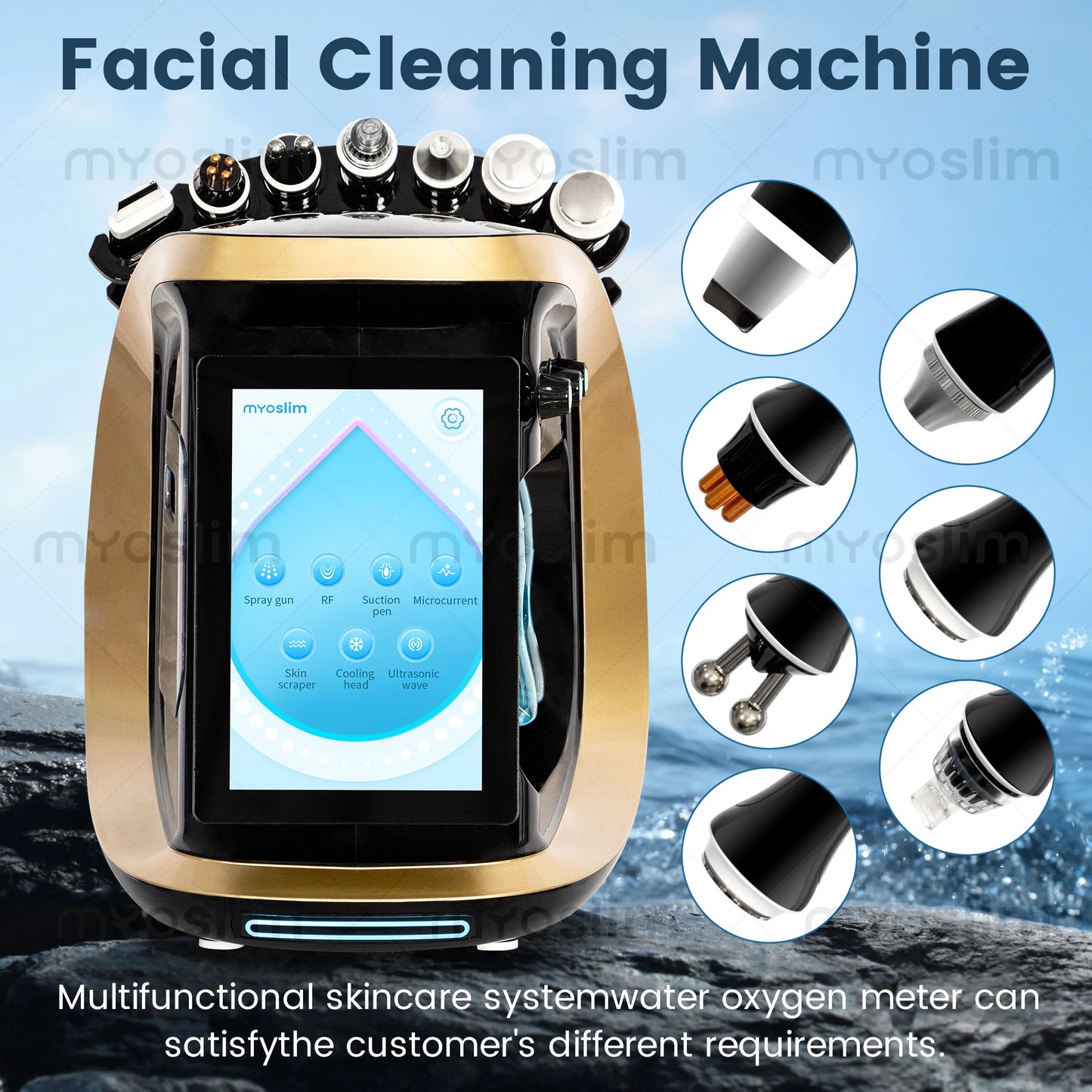 MYOSLIM Hydra Dermabrasion 7 In 1 Oxygen Aqua Peeling System
