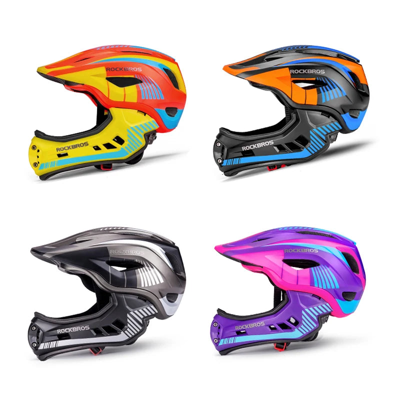 ROCKBROS Child Cycling Helmet With Detachable Full Face