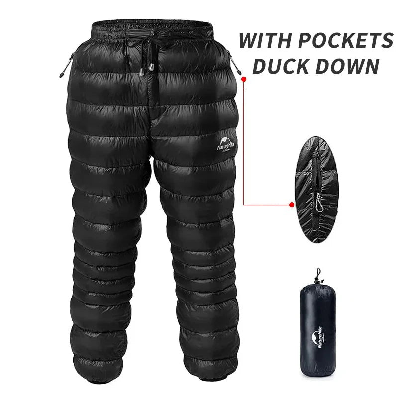 Naturehike Duck Down Pants for Man&Woman 750FP Warm Trousers Outdoor Hking Windproof Waterproof Down Trousers for Winter