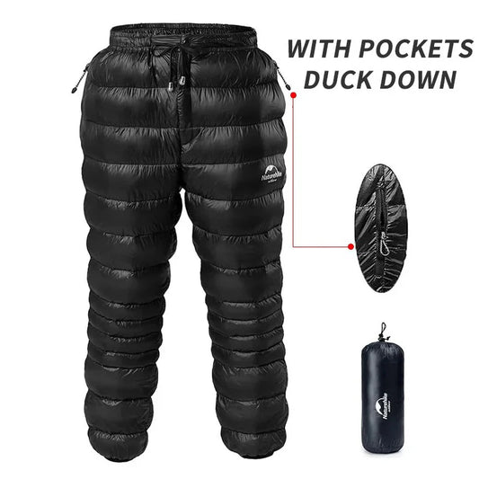 Naturehike Duck Down Pants for Man&Woman 750FP Warm Trousers Outdoor Hking Windproof Waterproof Down Trousers for Winter