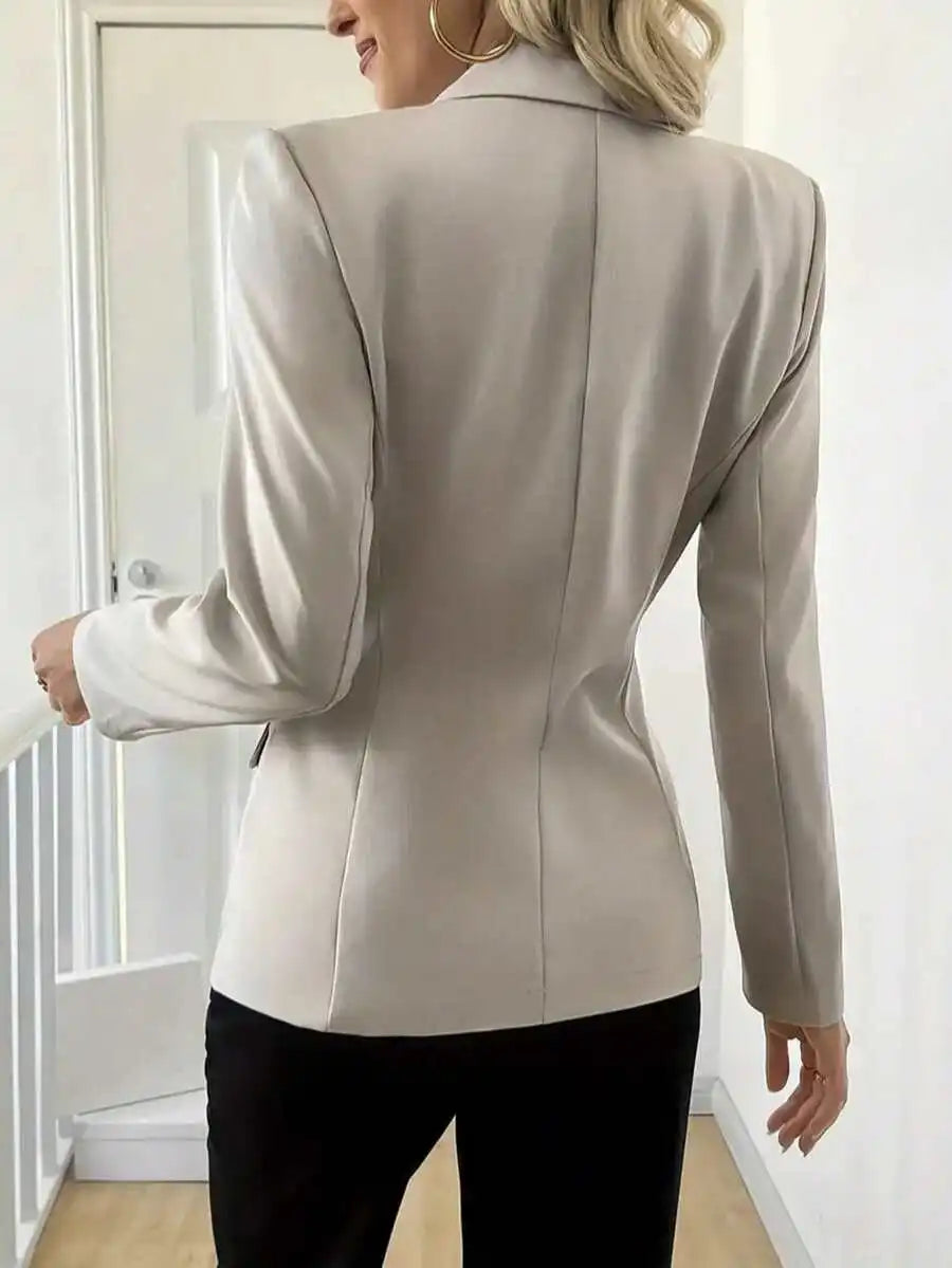 Elegant Women's Lightweight Single-Button Blazer Jacket