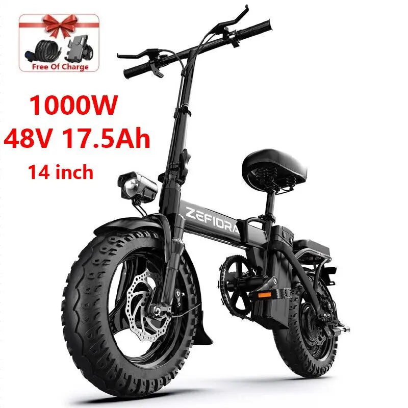 ZEFIORA Electric Fat Bike 1000W Brushless Motor Lithium Battery