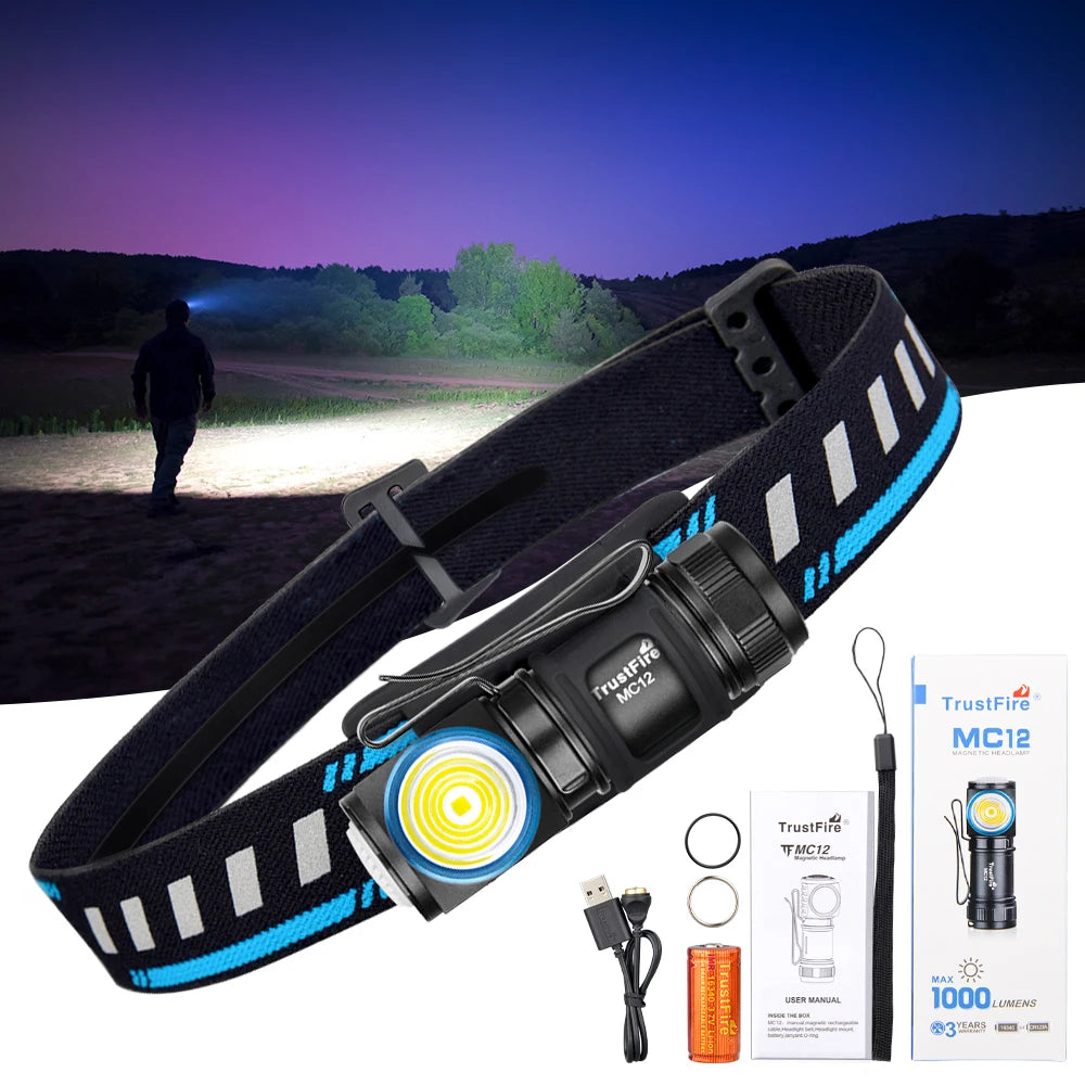 TrustFire MC12 EDC 1000 Lumen Rechargeable LED Headlamp