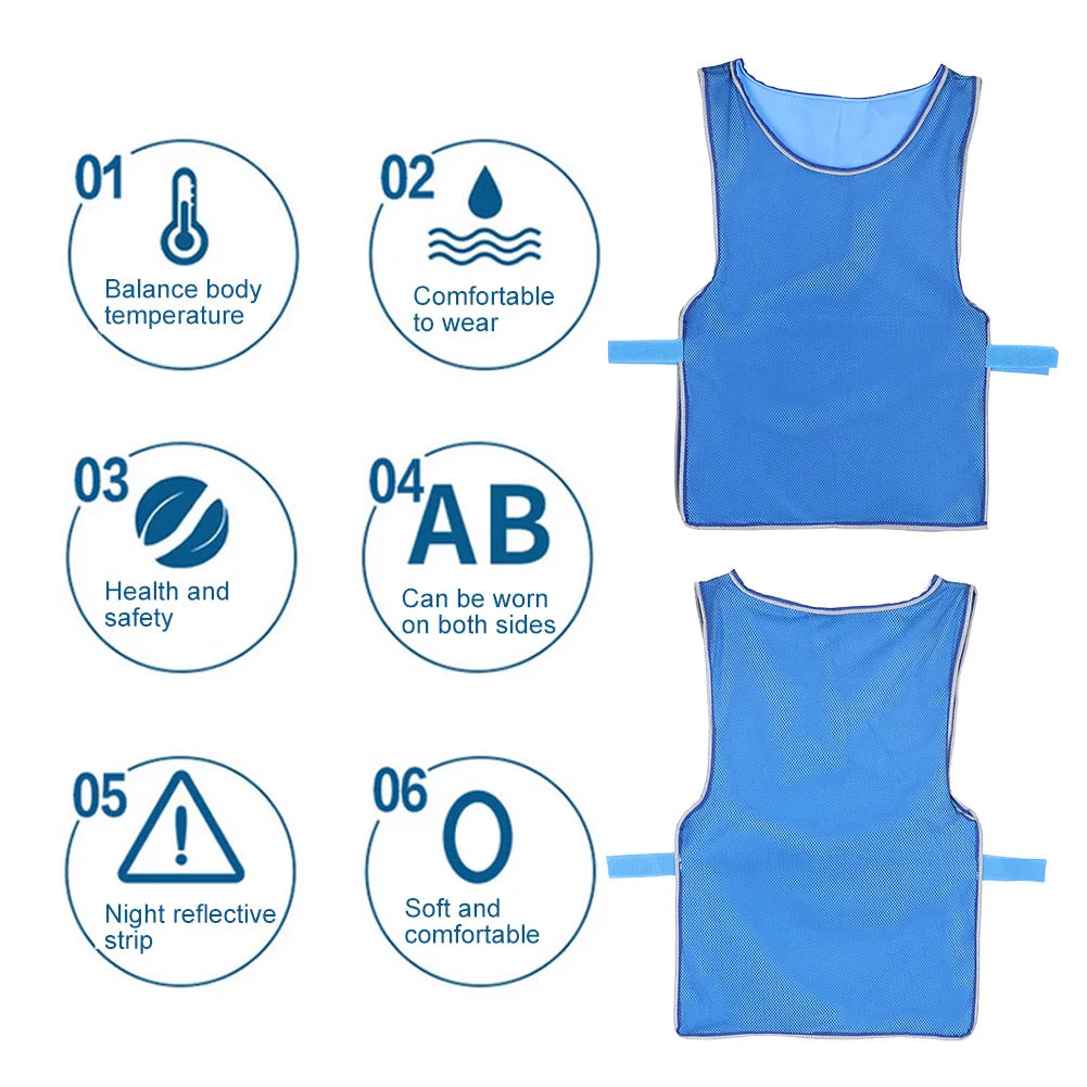Outdoor Cooling Vest Lightweight Summer Ice Cold Vest Adjustable Sleeveless Ice Sports Clothes for Men Women Cycling Running