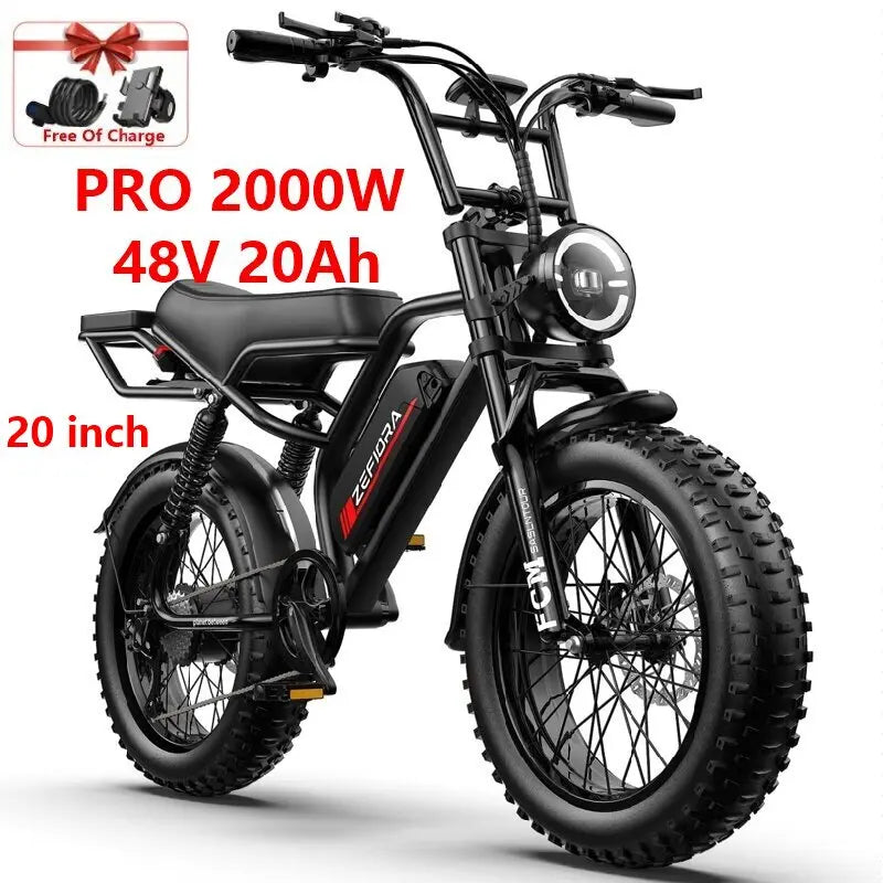 ZEFIORA Electric Fat Bike 1000W Brushless Motor Lithium Battery