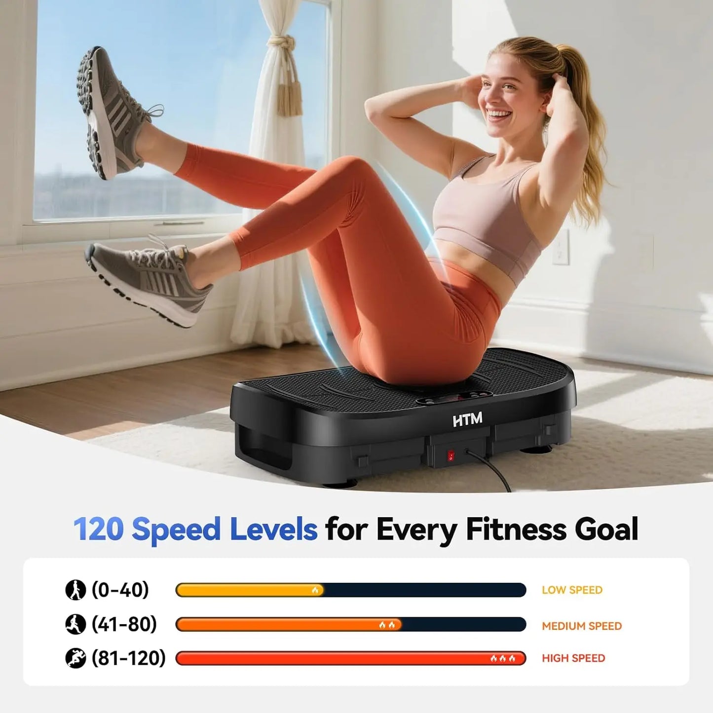 HTM Vibration Plate Fat Burning Fitness Platform 120 Levels