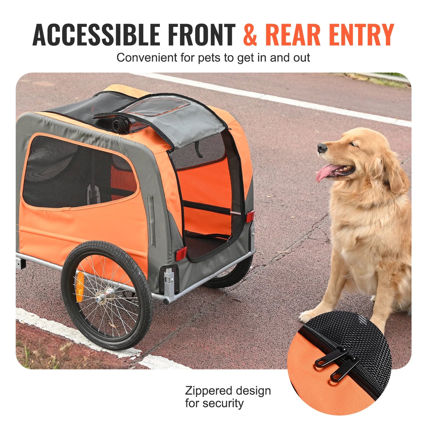 SucceBuy Pet Cart Bicycle Carrier Dog Bike Trailer Folding Frame