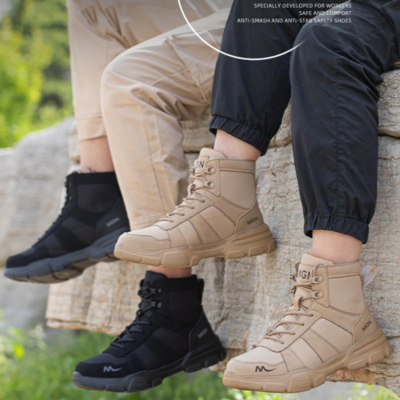 Men's Steel Toe Safety Boots Slip Resistant Lace Up
