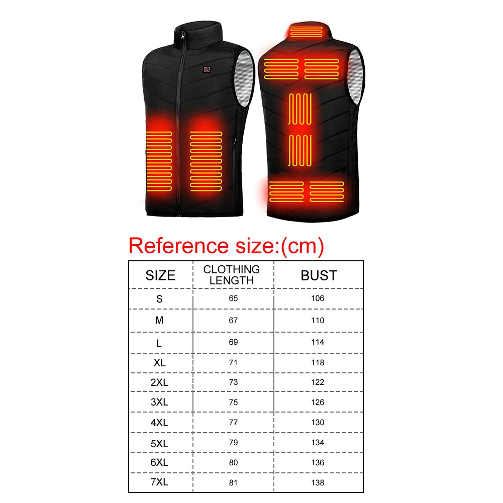 APWIKOGERCN Graphene Heated Jacket With 9 Zone USB Heating