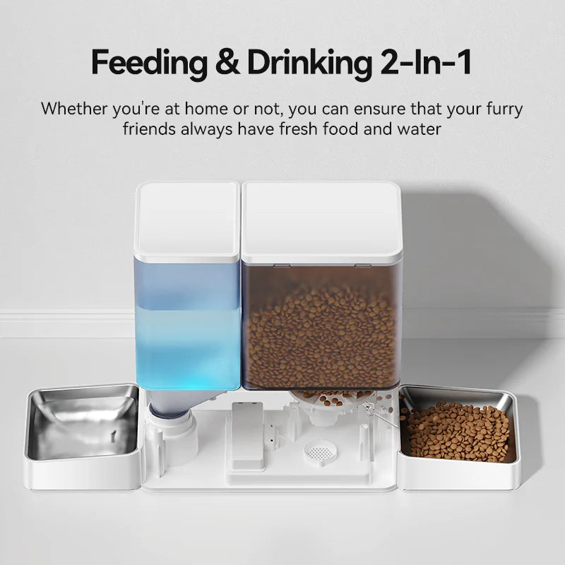 ROJECO 2in1 Automatic Pet Feeder With Water Fountain