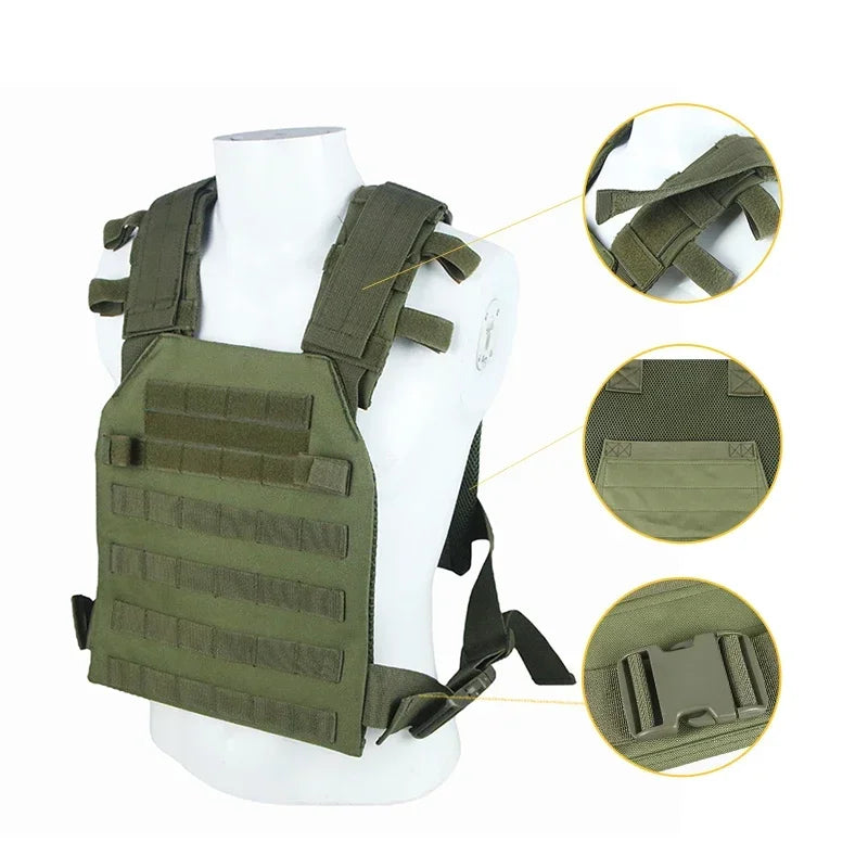 NONECN Military Tactical Vest Molle Plate Carrier Outdoor Training Gear