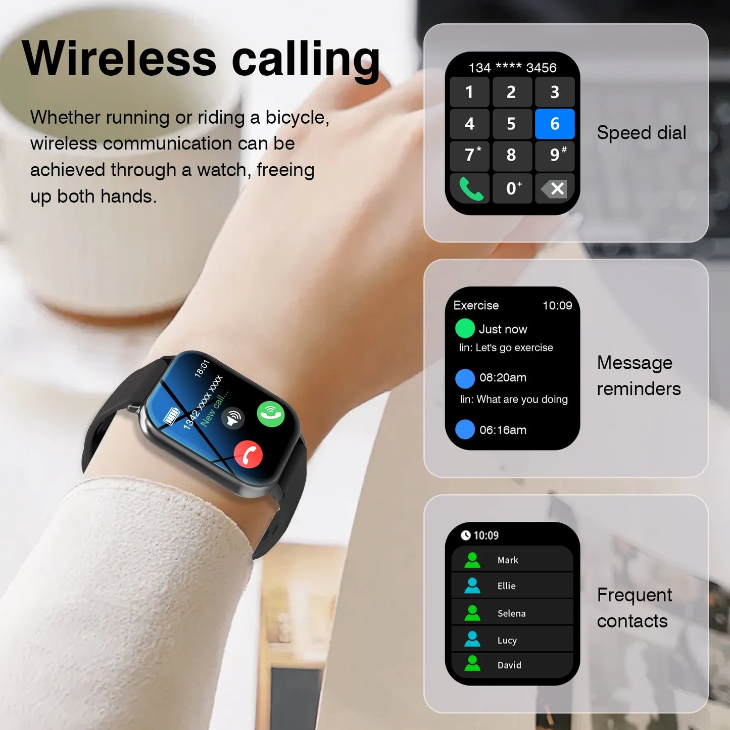 Odelettevcy Smart Watch With Wireless Calling And Weather Forecast