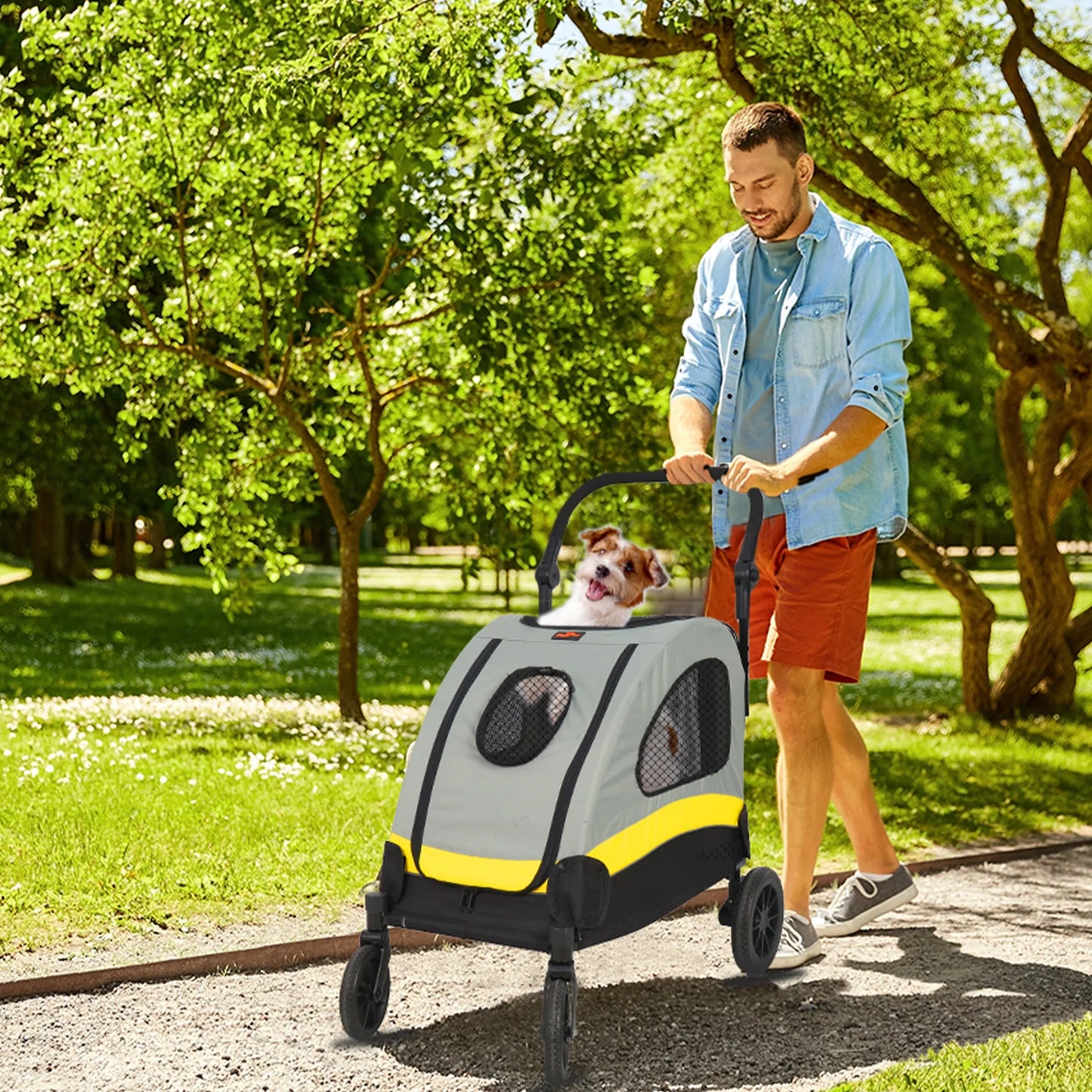 Portable Outdoor Pet Travel Stroller for Small Dogs and Cats