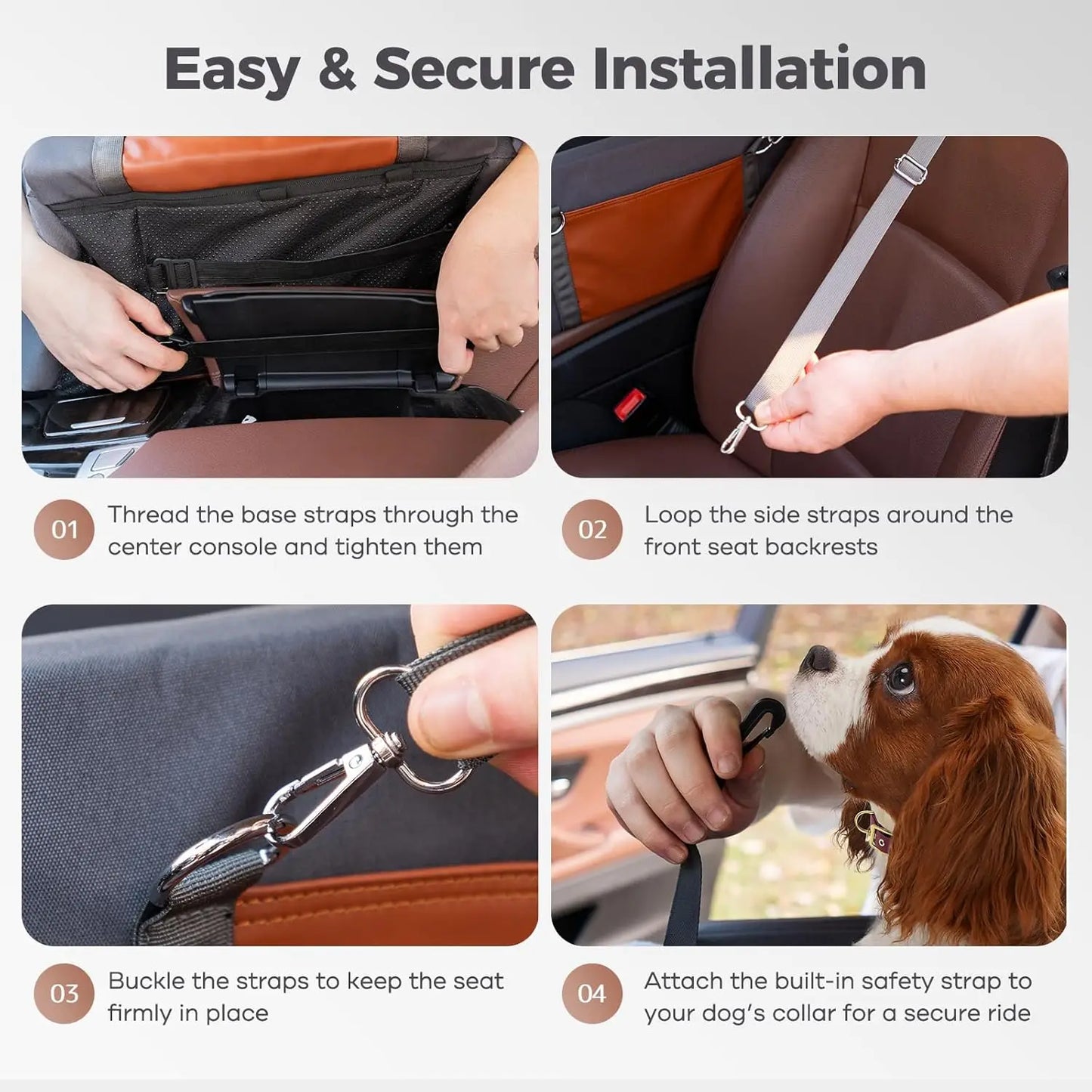 Avont Center Console Dog Car Seat With Armrest Booster