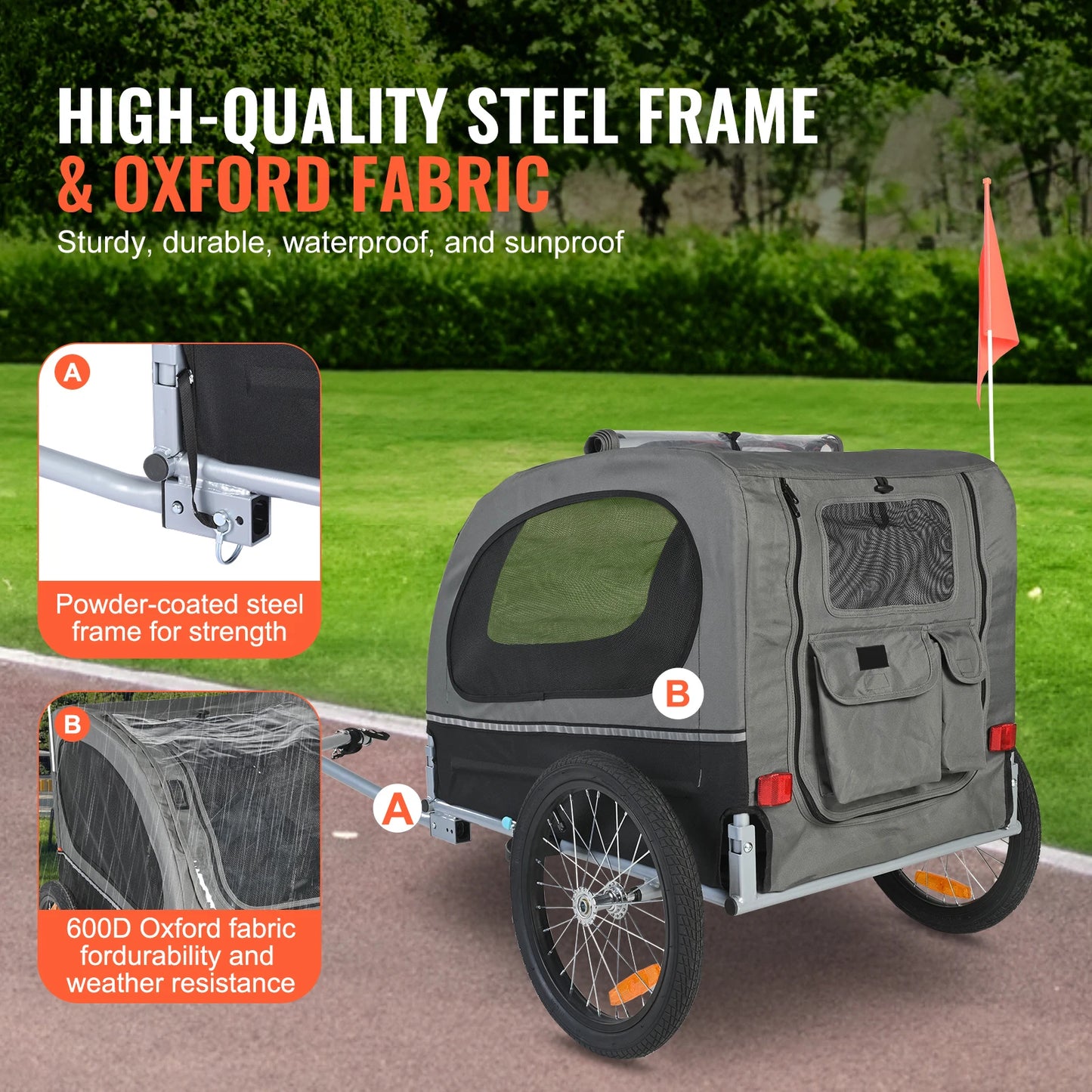 Dog Bike Trailer DT810 Portable Pet Carrier With Wheels