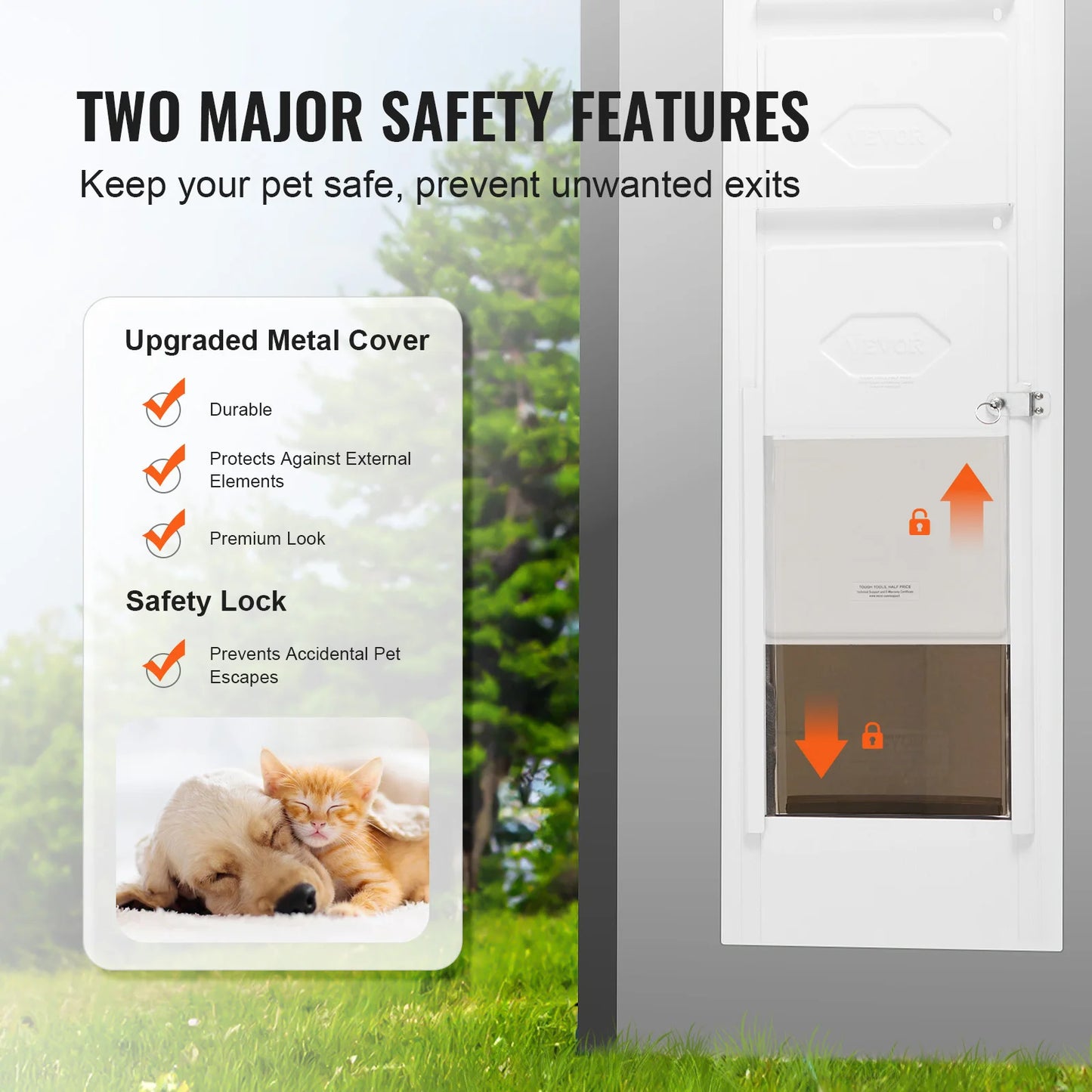 NONEDogDoor Sliding Glass Dog Door With Adjustable Height Aluminum Frame