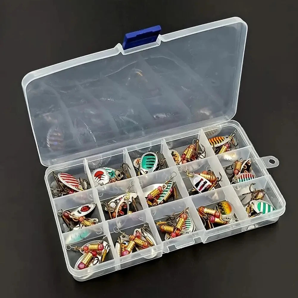 JOCESTYLE 30pcs Metal Spoon Spinner Lures With Treble Hook