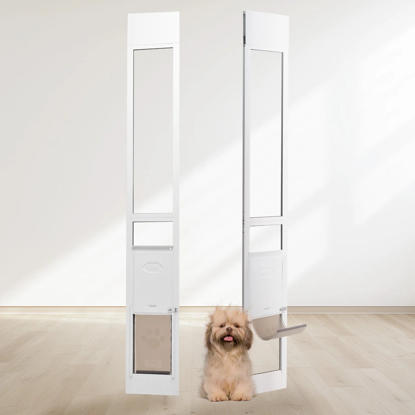 NONEDogDoor Sliding Glass Dog Door With Adjustable Height Aluminum Frame