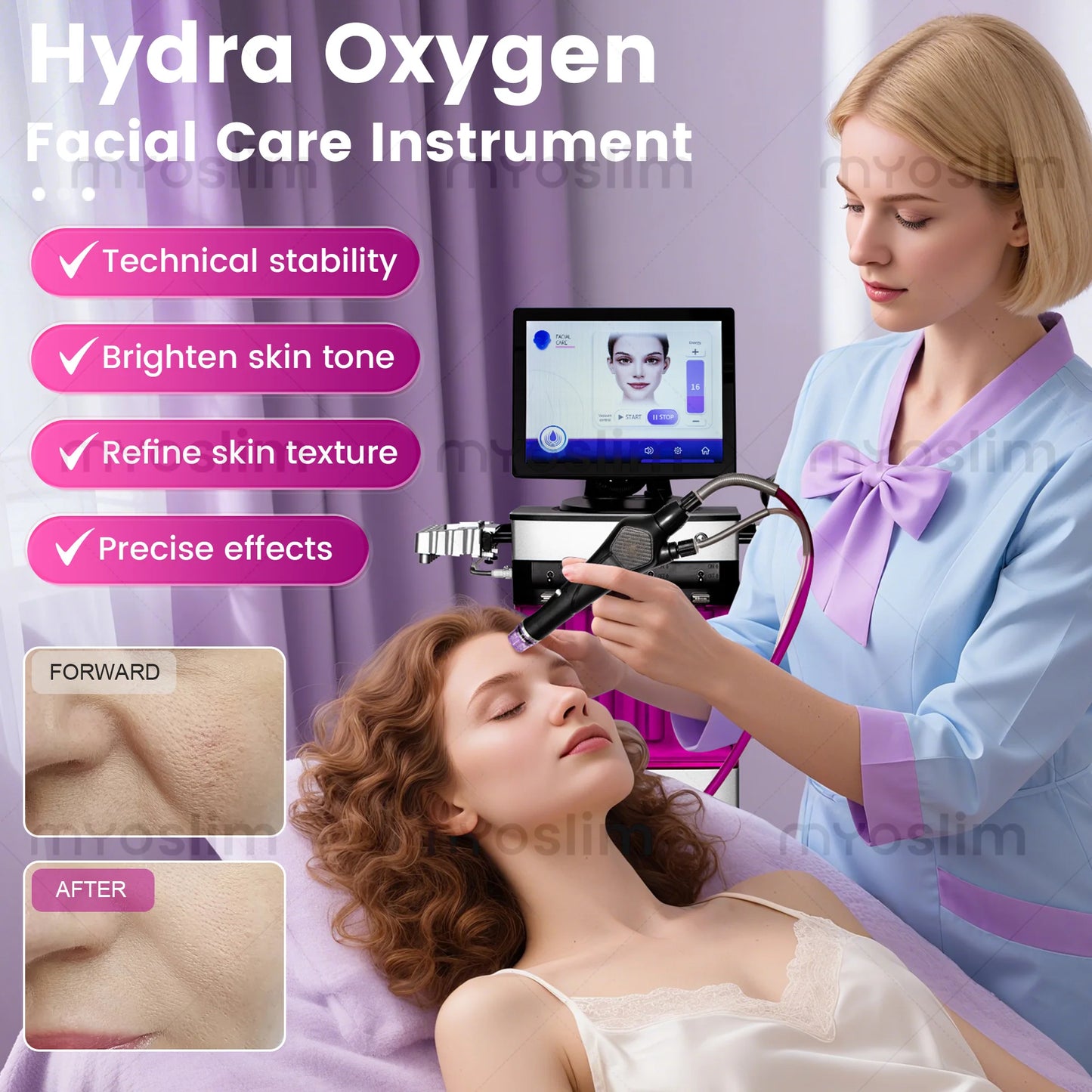 Hydra Oxygen Facial Multifunction Machine For Skin Cleaning And Rejuvenation