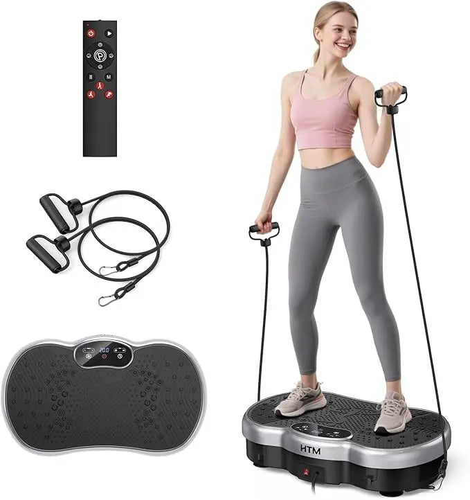 HTMM Vibration Plate For Weight Loss With 120 Speed Levels And Calorie Tracking