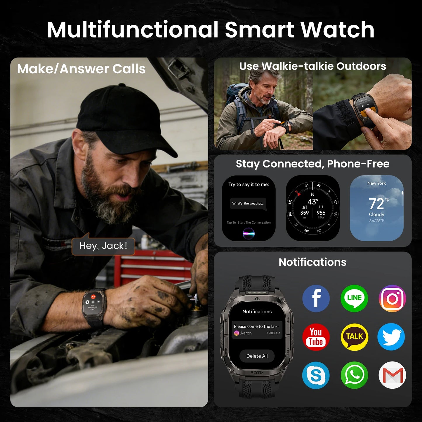 Kospet Tank M4C MilitaryGrade Rugged Smartwatch With GPS Flashlight