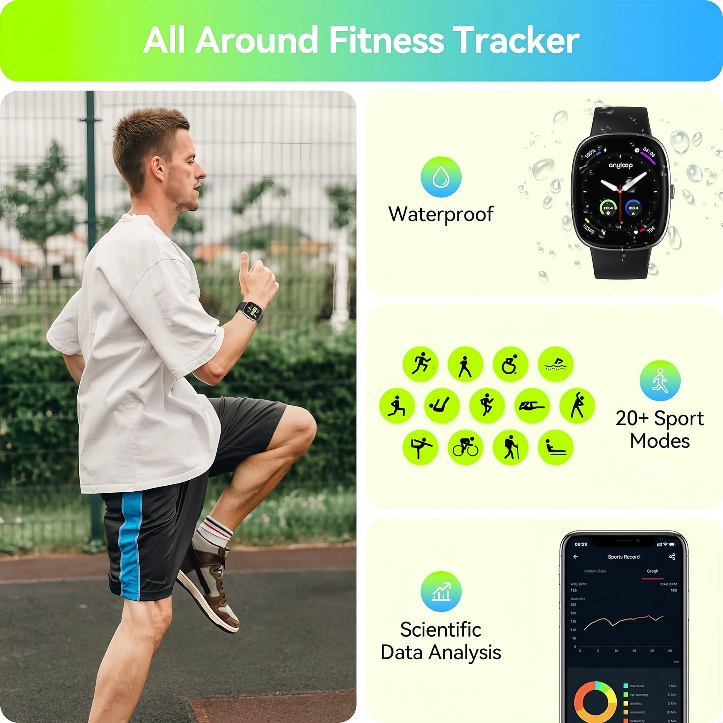 Anyloop Smart Fitness Watch With Sleep Tracking And Activity Tracker