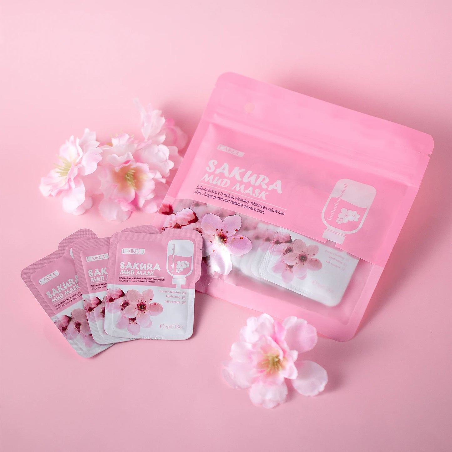 LAIKOU Japan Sakura Skincare Set Moisturizing Anti Aging Facial Kit Gift