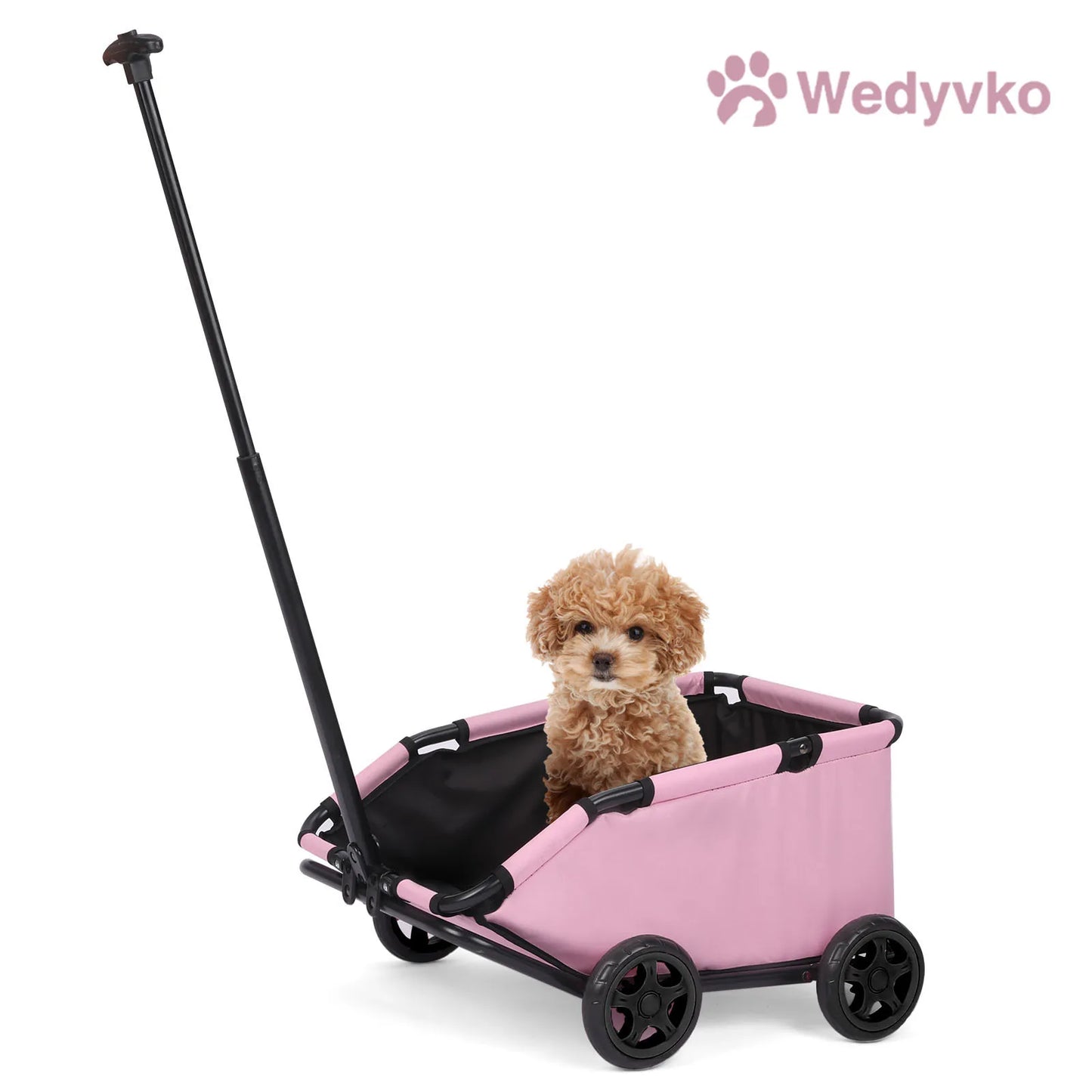 Small Pet Cart Folding Dog Stroller 360 Rotating Carrier
