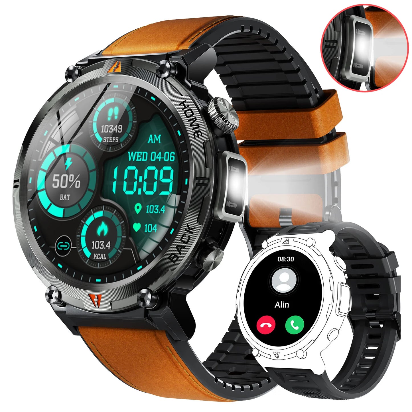 EIGIIS KE3 Bluetooth Call Smartwatch For Men With Health Monitor
