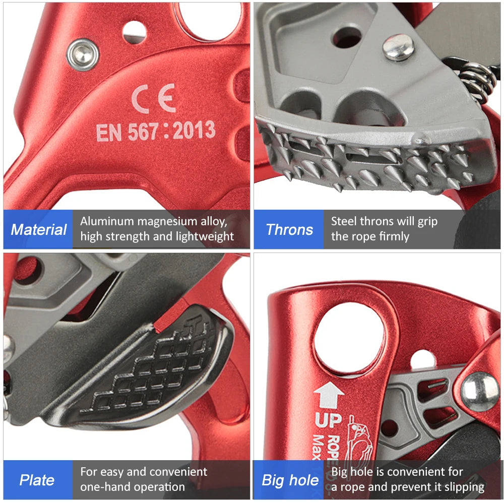 Aluminum Magnesium Alloy Hand Ascender For Rock Climbing And Caving
