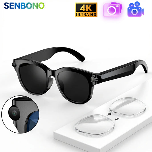 SENBONO Smart Glasses With AI Translator Bluetooth Built In Camera