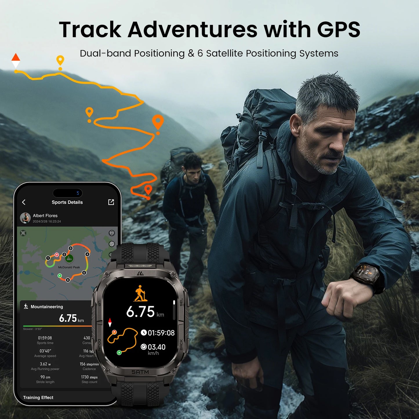 Kospet Tank M4C MilitaryGrade Rugged Smartwatch With GPS Flashlight