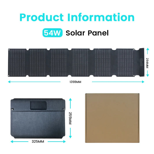 CTOLITY 54W ETFE Solar Panel Folding USB Type-C Power Bank