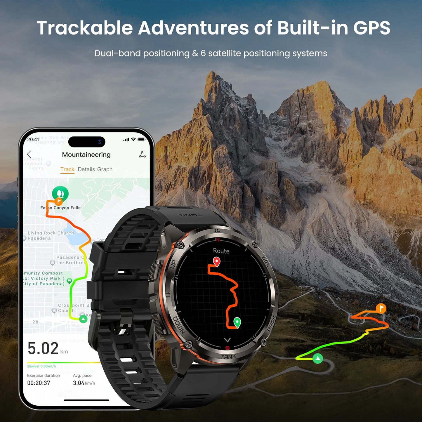 KOSPET Tank T3 Ultra 2 GPS Smartwatch With Bluetooth Call