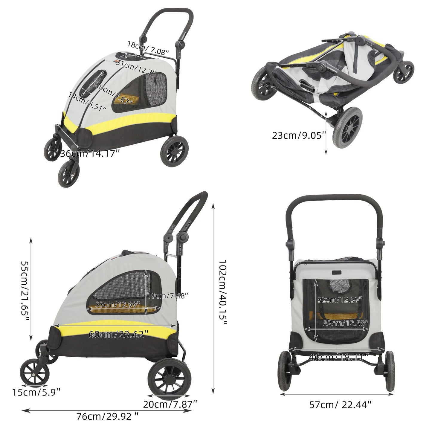 Portable Outdoor Pet Travel Stroller for Small Dogs and Cats