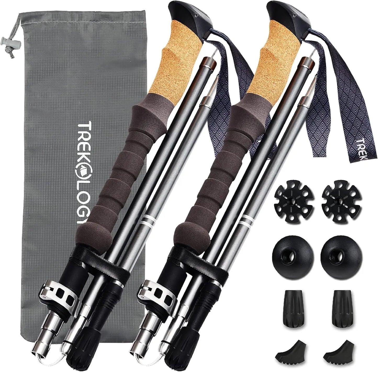 Lightweight Folding Hiking Poles With Adjustable Height