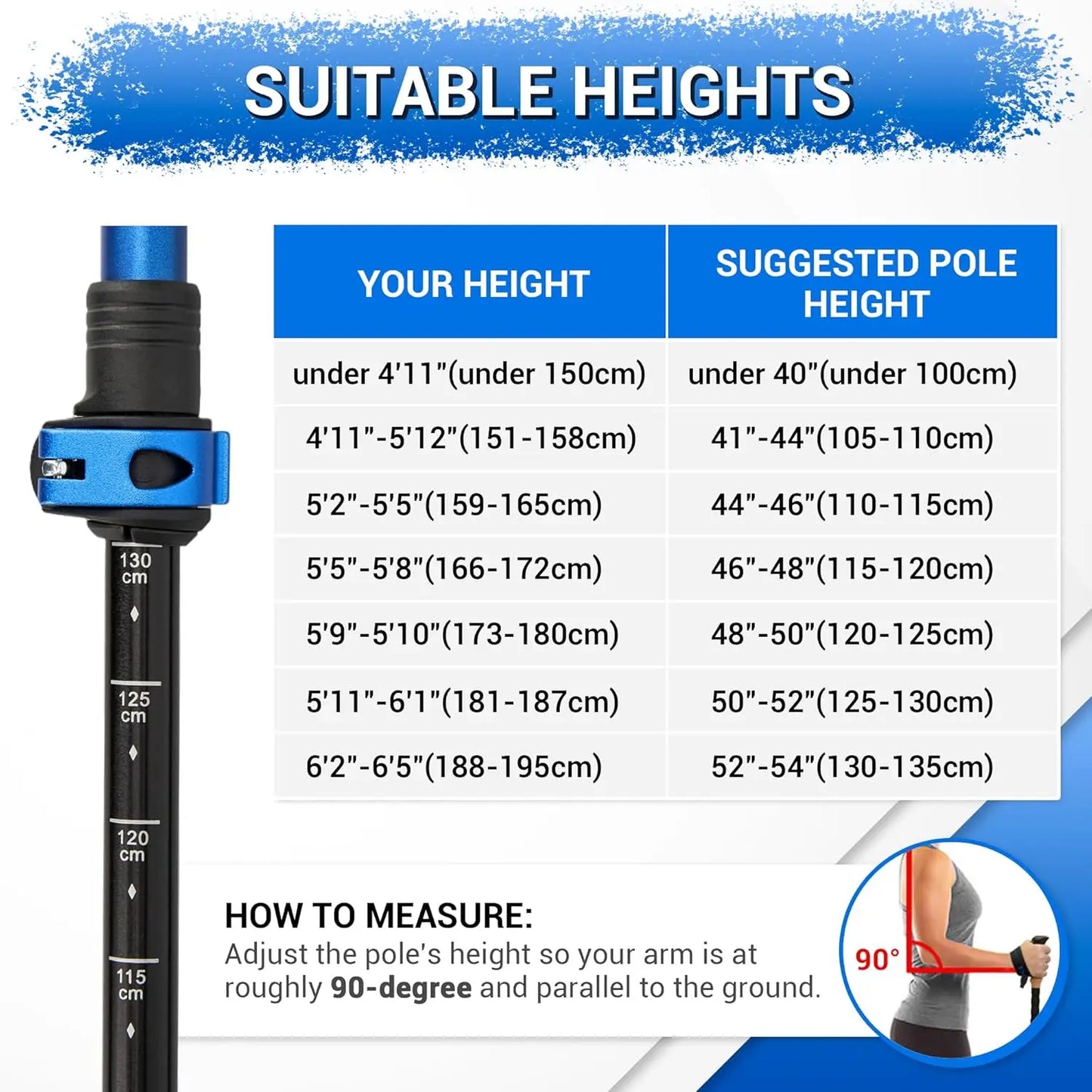 Lightweight Aluminum Trekking Poles With Cork Grips Adjustable