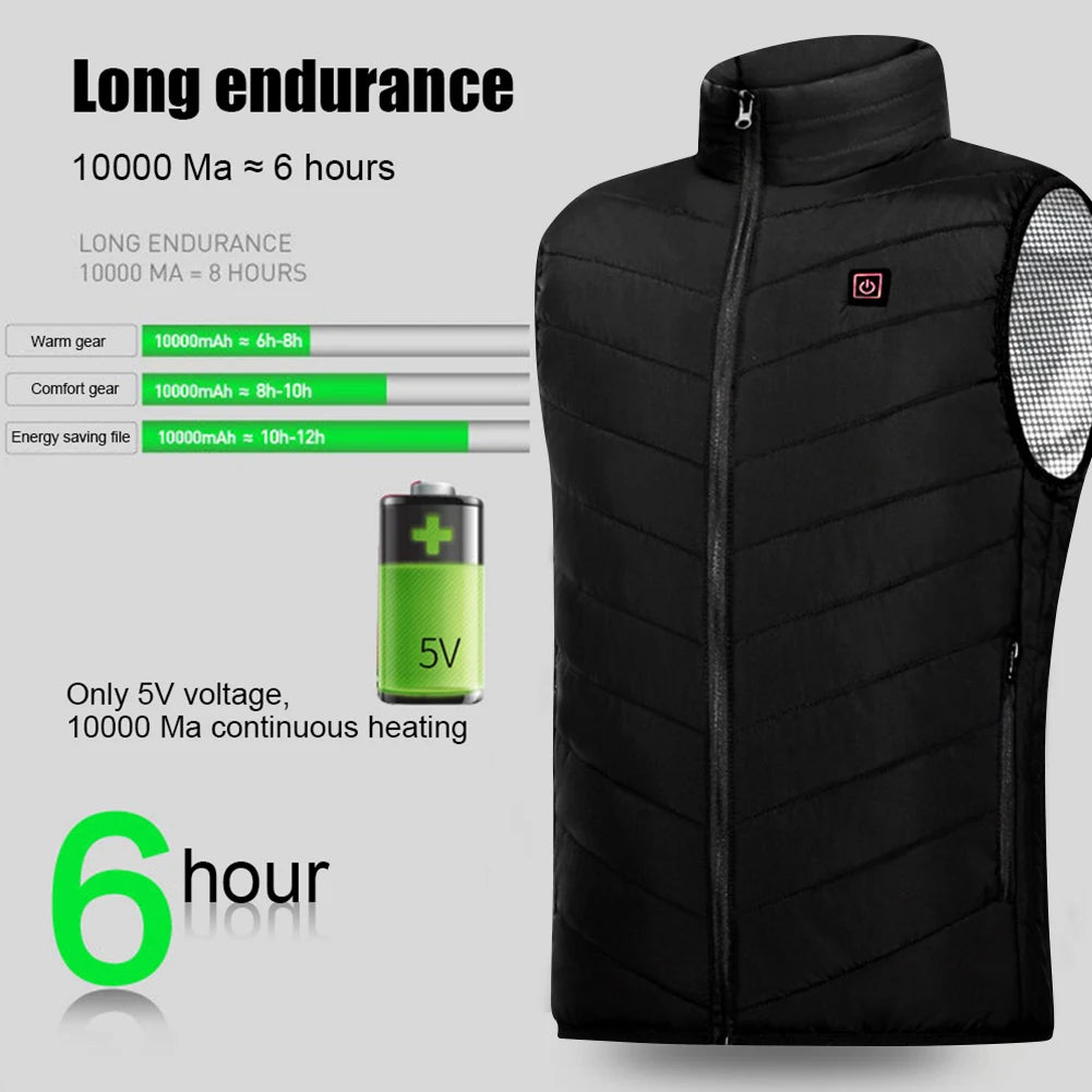 APWIKOGERCN Graphene Heated Jacket With 9 Zone USB Heating